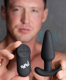 Bang! 21x Vibrating Silicone Butt Plug W- Remote Black