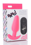 Bang! 21x Vibrating Silicone Butt Plug W- Remote Pink