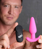 Bang! 21x Vibrating Silicone Butt Plug W- Remote Pink