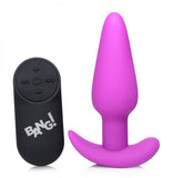Bang! 21x Vibrating Silicone Butt Plug W- Remote Purple