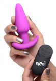 Bang! 21x Vibrating Silicone Butt Plug W- Remote Purple