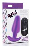 Bang! 21x Vibrating Silicone Butt Plug W- Remote Purple