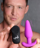 Bang! 21x Vibrating Silicone Butt Plug W- Remote Purple