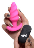Bang! 21x Vibrating Silicone Swirl Butt Plug W- Remote Pink
