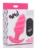 Bang! 21x Vibrating Silicone Swirl Butt Plug W- Remote Pink