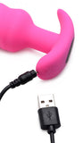 Bang! 21x Vibrating Silicone Swirl Butt Plug W- Remote Pink