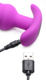 Bang! 21x Vibrating Silicone Swirl Butt Plug W- Remote Purple