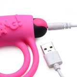Bang! Silicone Cock Ring & Bullet W- Remote Pink