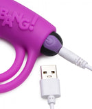 Bang! Silicone Cock Ring & Bullet W- Remote Purple