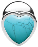 Booty Sparks Gemstones Large Heart Anal Plug Turquoise