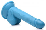 Pop 6.5in Dildo W- Balls Blue