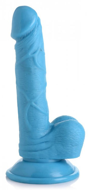 Pop 6.5in Dildo W- Balls Blue
