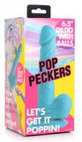 Pop 6.5in Dildo W- Balls Blue