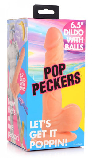 Pop 6.5in Dildo W- Balls Light