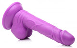 Pop 6.5in Dildo W- Balls Purple