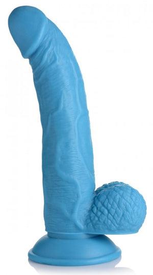 Pop 7.5in Dildo W- Balls Blue