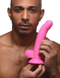 Pop 7.5in Dildo W- Balls Pink