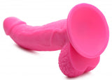 Pop 7.5in Dildo W- Balls Pink