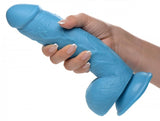 Pop 8.25in Dildo W- Balls Blue
