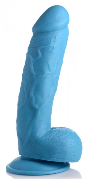 Pop 8.25in Dildo W- Balls Blue