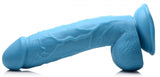 Pop 8.25in Dildo W- Balls Blue