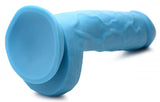 Pop 8.25in Dildo W- Balls Blue