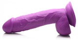 Pop 8.25in Dildo W- Balls Purple