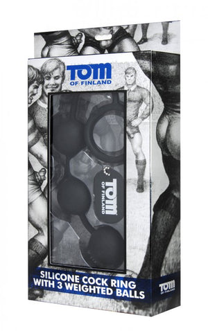 Tom Of Finland Silicone Cock Ring W-3 Weighted Balls - iVenuss