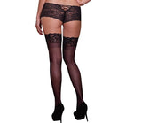 Thigh High Silicone Black Os Queen