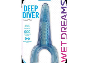 Tongue Star Deep Diver Blue Vibrating Tongue With Motor
