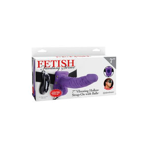 Fetish Fantasy 7 Vibrating Hollow Strap On W-balls Purple "