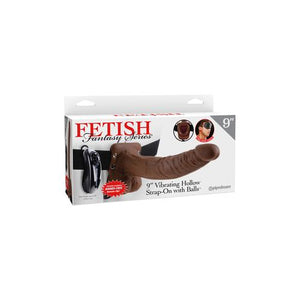 Fetish Fantasy 9 Vibrating Hollow Strap On W-balls Brown "