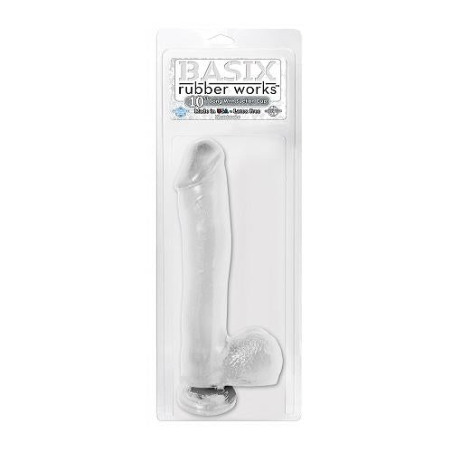 Basix Rubber Works 10in Dong W-suction Cup Clear