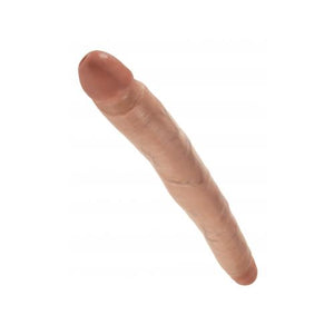 King Cock 12 Slim Double Dildo Tan "