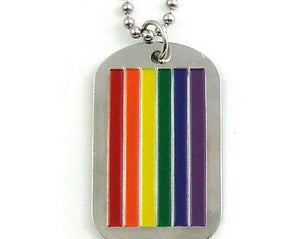 Rainbow Military I.d. Tag Necklace
