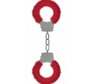 Pleasure Handcuffs Furry Red