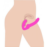 Strap U Evoke Super Charged Pink Vibrating Strapless Silicone Dildo