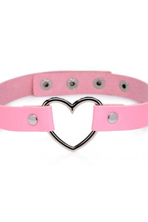 Master Series Dark Heart Chrome Heart Pink Choker